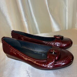 Stuart Weitzman Glossy Cherry Red Flats-9